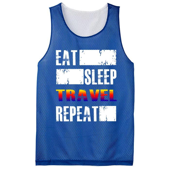 Eat Sleep Travel Repeat Gift Funny Traveler Funny Gift Mesh Reversible Basketball Jersey Tank