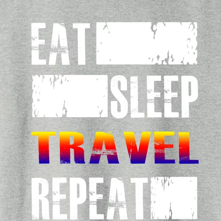 Eat Sleep Travel Repeat Gift Funny Traveler Funny Gift Women's Crop Top Tee