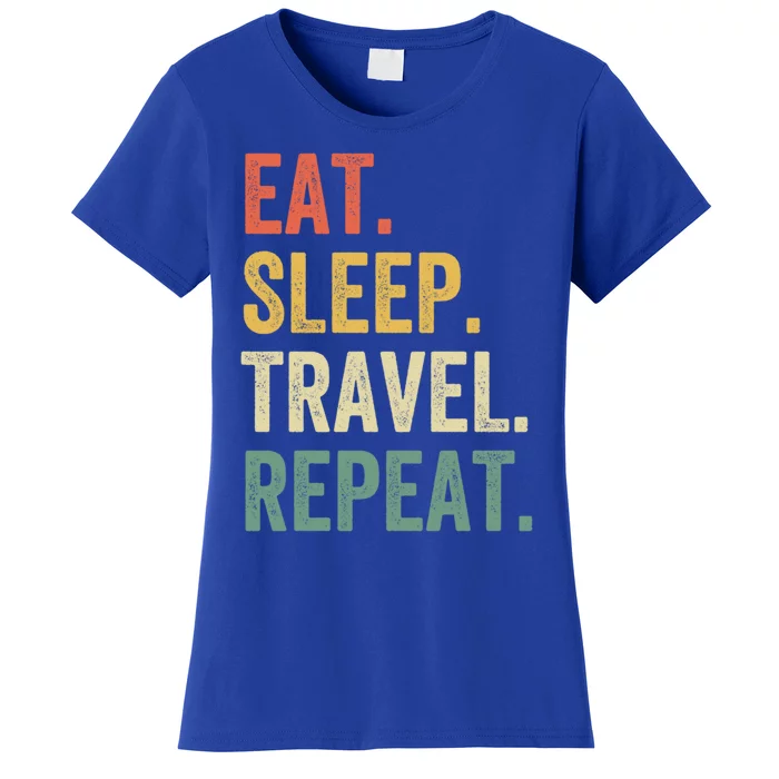 Eat Sleep Travel Repeat Funny Traveler Vintage Cool Gift Women's T-Shirt