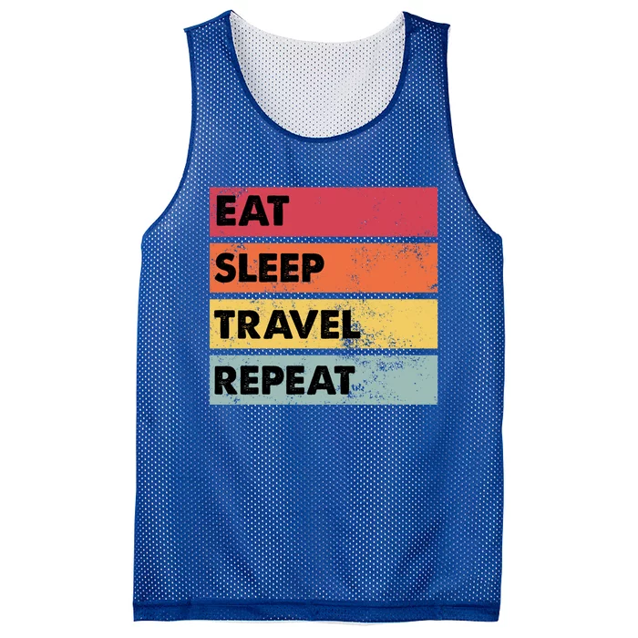 Eat Sleep Travel Repeat Funny Traveling Travelers Gift Funny Gift Mesh Reversible Basketball Jersey Tank