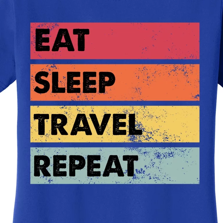 Eat Sleep Travel Repeat Funny Traveling Travelers Gift Funny Gift Women's T-Shirt