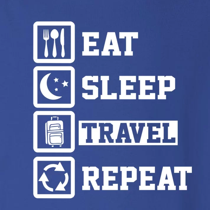 Eat Sleep Travel Repeat Funny Traveller Dad Great Gift Toddler Long Sleeve Shirt