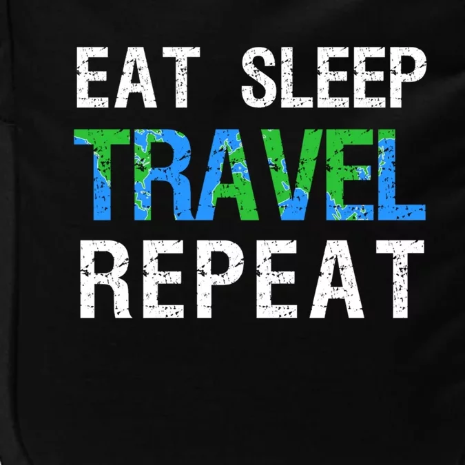 Eat Sleep Travel Repeat Funny Wanderlust Travelling Nomad Meaningful Gift Impact Tech Backpack