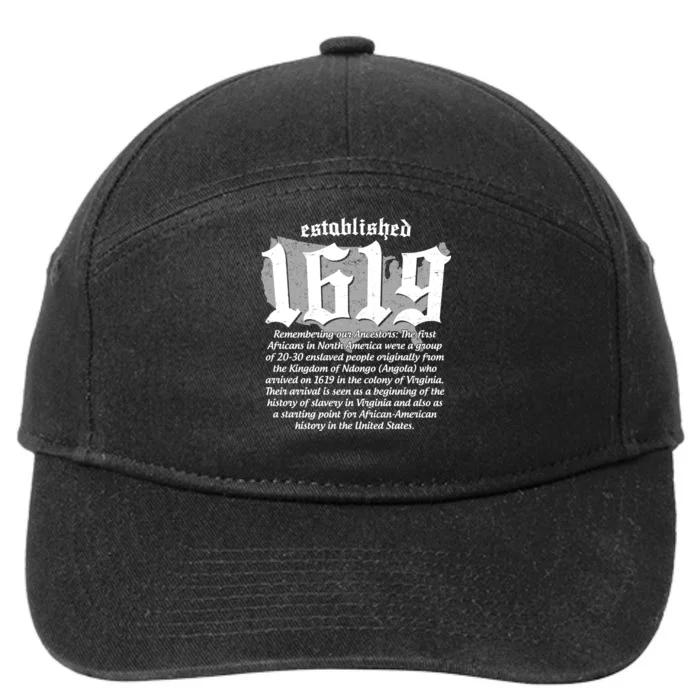 Established 1619 African American History US Map 7-Panel Snapback Hat