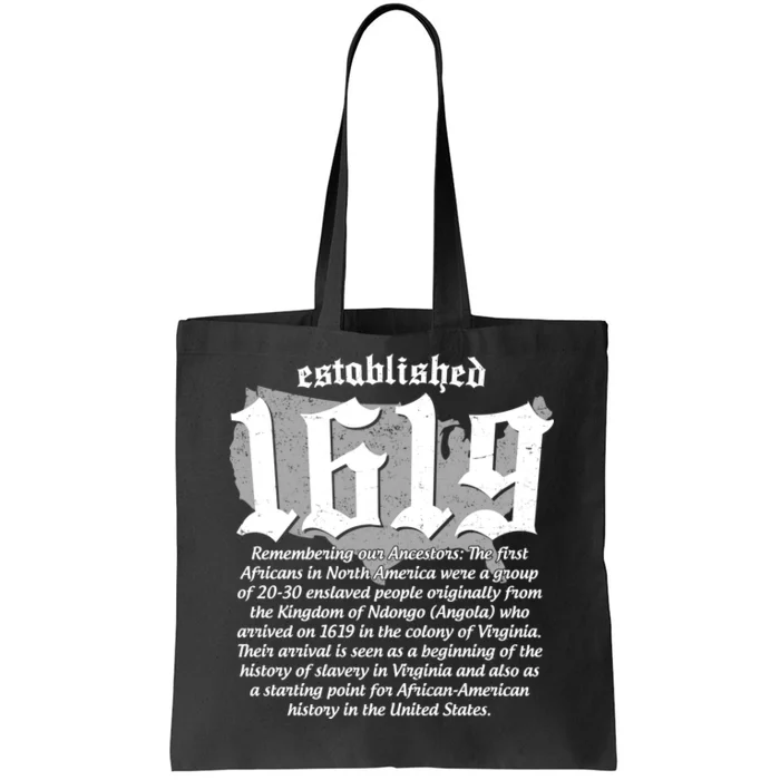 Established 1619 African American History US Map Tote Bag