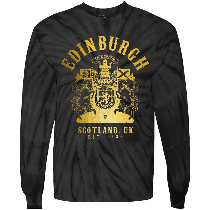 Edinburgh Scotland Uk Vintage Scottish Tie-Dye Long Sleeve Shirt