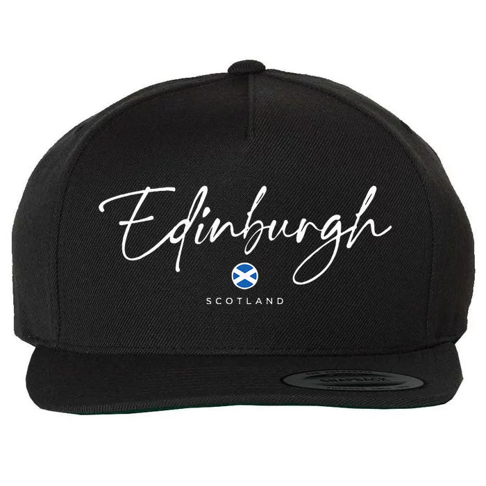 Edinburgh Scotland United Kingdom Uk Flag Wool Snapback Cap