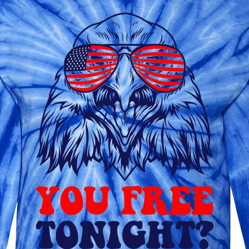 Eagle Sunglasses Usa Patriotic American You Free Tonight Gift Tie-Dye Long Sleeve Shirt