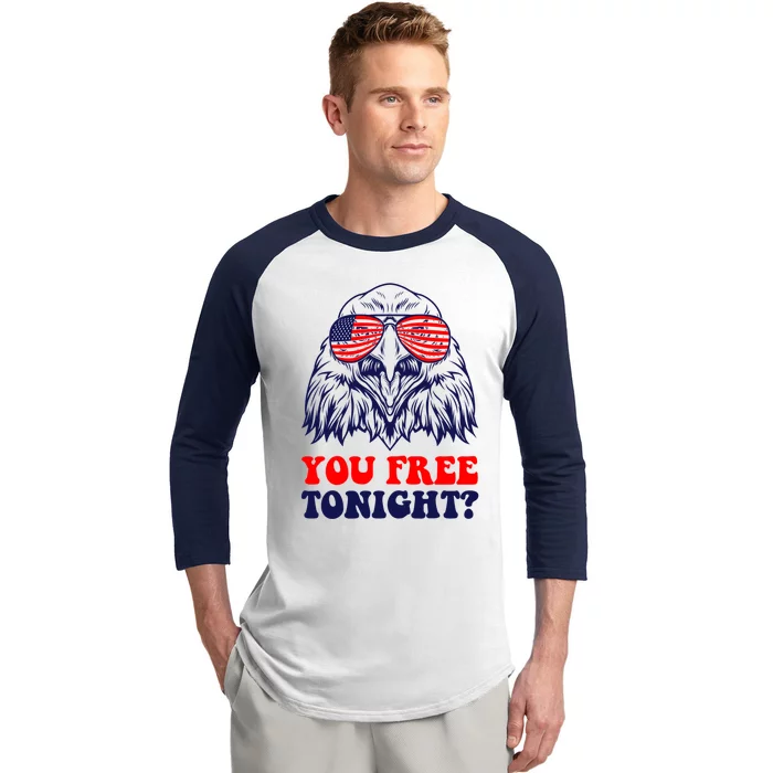 Eagle Sunglasses Usa Patriotic American You Free Tonight Gift Baseball Sleeve Shirt