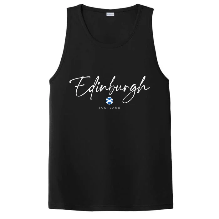 Edinburgh Scotland United Kingdom Uk Flag Performance Tank