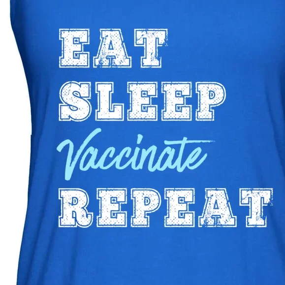 Eat Sleep Vaccinate Repeat Vaccine Lovers Science Nurse Gift Ladies Essential Flowy Tank