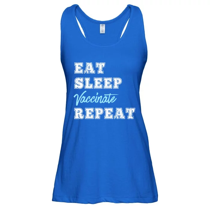 Eat Sleep Vaccinate Repeat Vaccine Lovers Science Nurse Gift Ladies Essential Flowy Tank