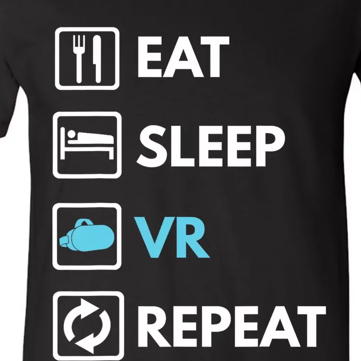 Eat Sleep Vr Repeat Funny Vr Gamer Boy Vr Athlete V-Neck T-Shirt