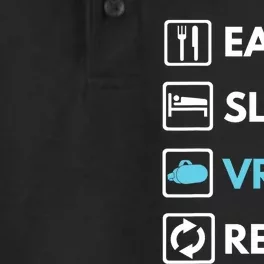 Eat Sleep Vr Repeat Funny Vr Gamer Boy Vr Athlete Dry Zone Grid Performance Polo