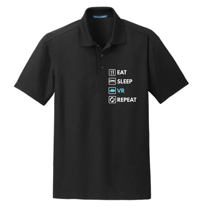 Eat Sleep Vr Repeat Funny Vr Gamer Boy Vr Athlete Dry Zone Grid Performance Polo