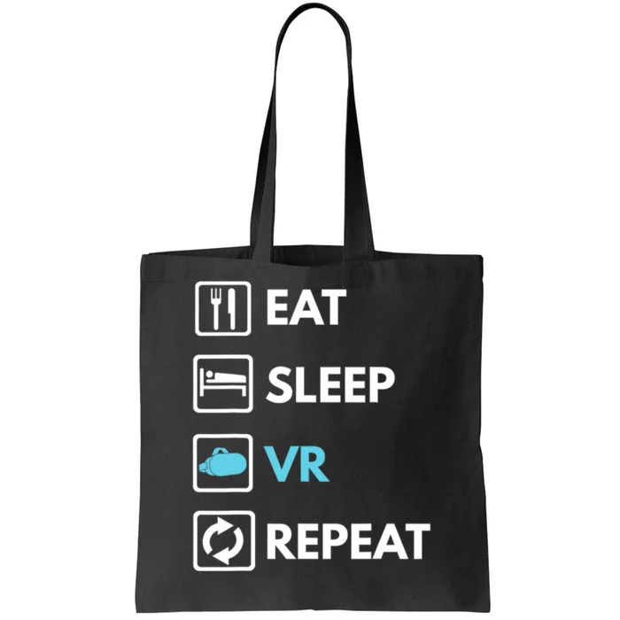 Eat Sleep Vr Repeat Funny Vr Gamer Boy Vr Athlete Tote Bag