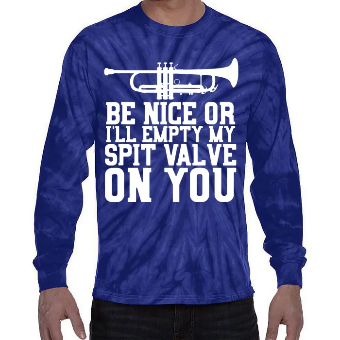 Empty Spit Valve Trumpet For Trumpet Player Tie-Dye Long Sleeve Shirt