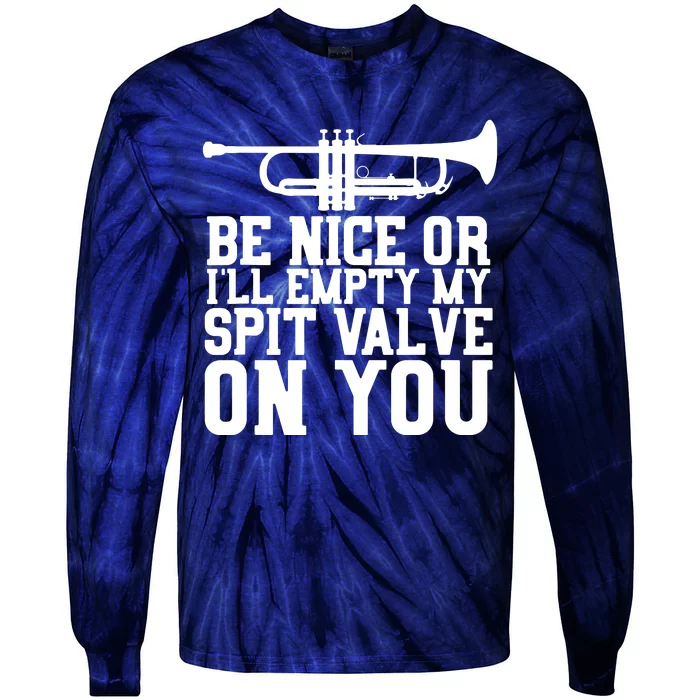 Empty Spit Valve Trumpet For Trumpet Player Tie-Dye Long Sleeve Shirt