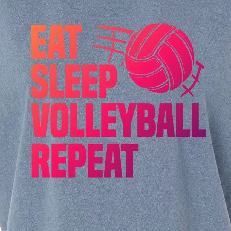 Eat Sleep Volleyball Repeat Cool Funny Team Coaches Quotes Gift Garment-Dyed Women's Muscle Tee