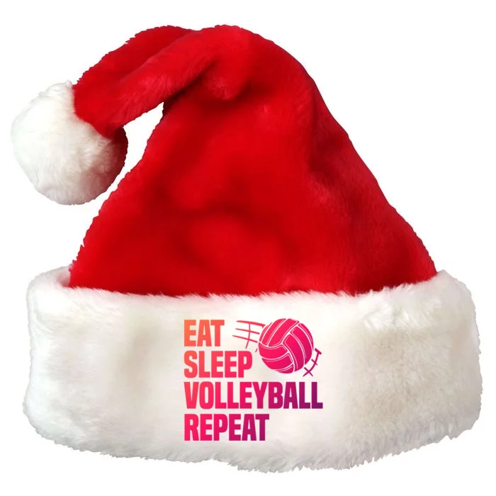 Eat Sleep Volleyball Repeat Cool Funny Team Coaches Quotes Gift Premium Christmas Santa Hat