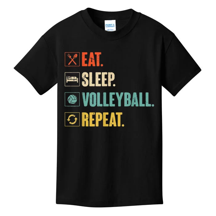 Eat Sleep Volleyball Repeat Vintage Volleyball Kids T-Shirt