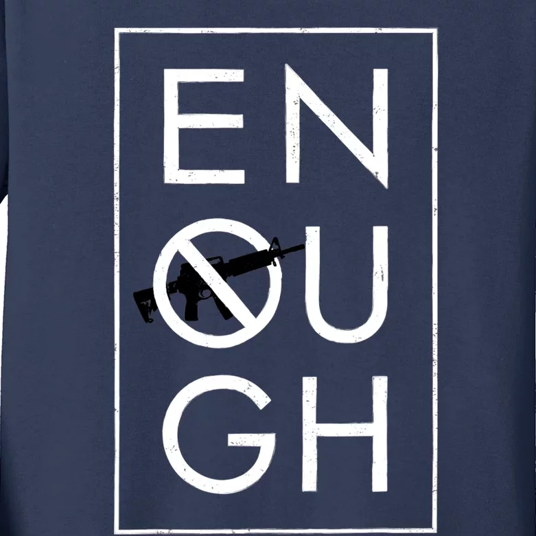 Enough School Walkout Shirt #Enough Ban Assault Weapons Kids Long Sleeve Shirt