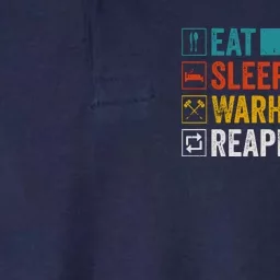 Eat Sleep Warhammers Repeat Funny Gamer Retro Video Gaming Softstyle Adult Sport Polo