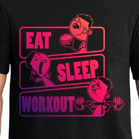 Eat Sleep Workout Repeat Gift Funny Work Out Gym Gift Pajama Set