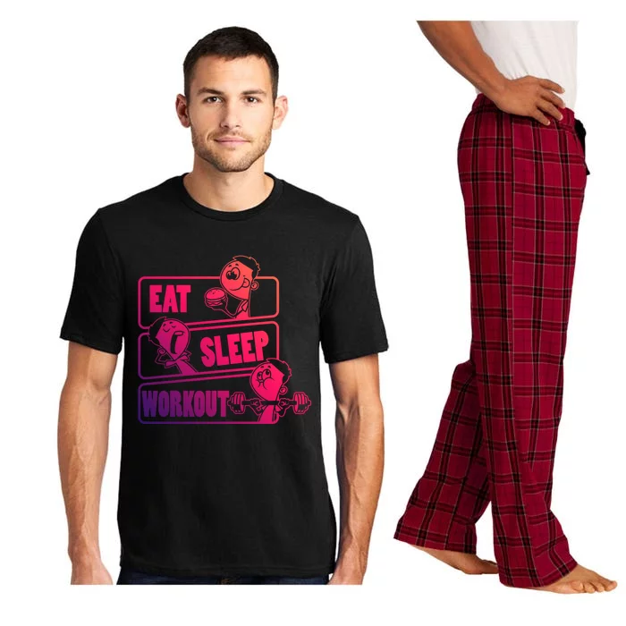 Eat Sleep Workout Repeat Gift Funny Work Out Gym Gift Pajama Set