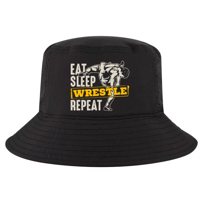 Eat Sleep Wrestle Repeat Funny Wrestling Gift Cool Comfort Performance Bucket Hat