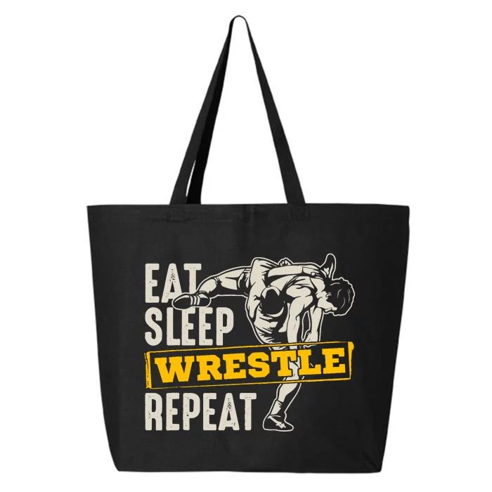 Eat Sleep Wrestle Repeat Funny Wrestling Gift 25L Jumbo Tote