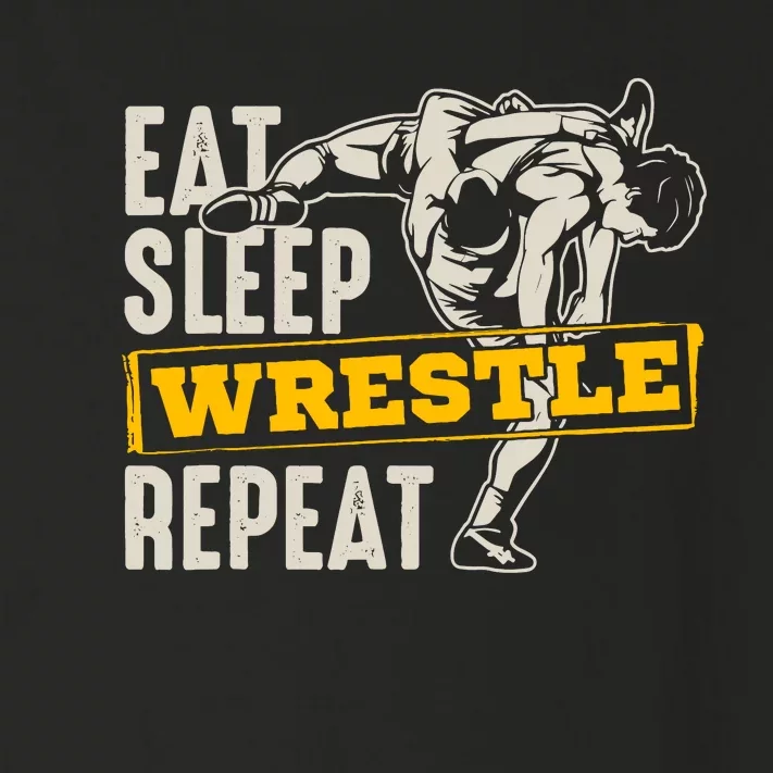 Eat Sleep Wrestle Repeat Funny Wrestling Gift Toddler Long Sleeve Shirt