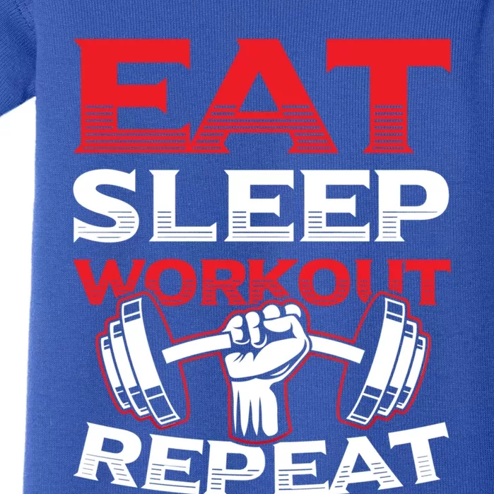 Eat Sleep Workout Repeat Gym Training Gift Baby Bodysuit