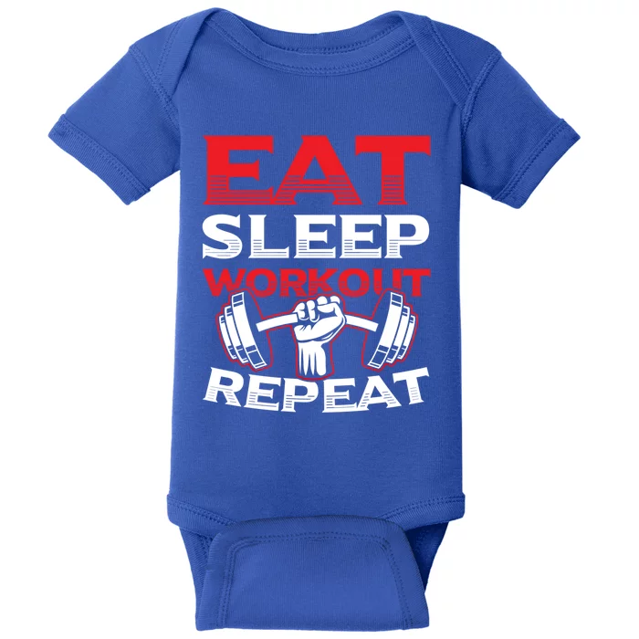 Eat Sleep Workout Repeat Gym Training Gift Baby Bodysuit