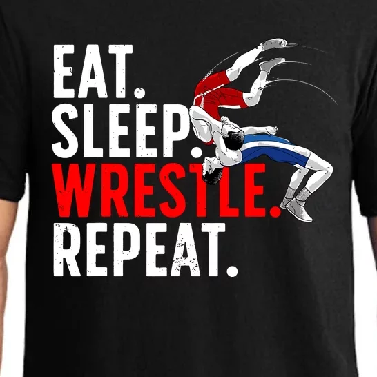 Eat Sleep Wrestle Repeat Pajama Set