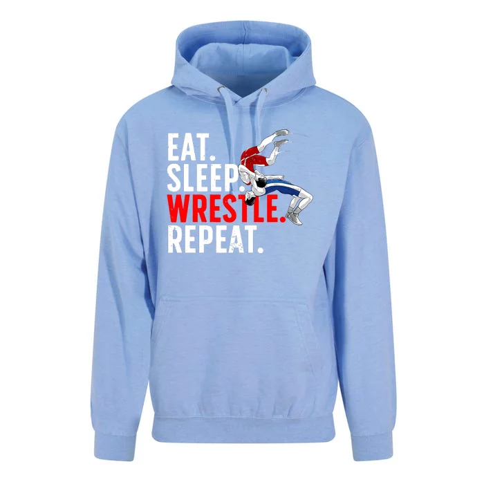 Eat Sleep Wrestle Repeat Unisex Surf Hoodie