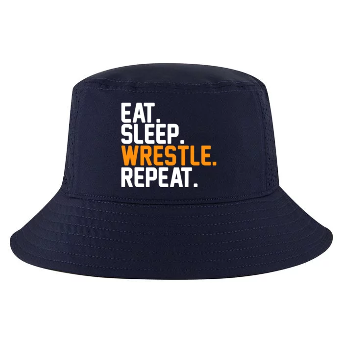 Eat Sleep Wrestle Repeat Wrestling Wrestler Funny Gift Cool Comfort Performance Bucket Hat