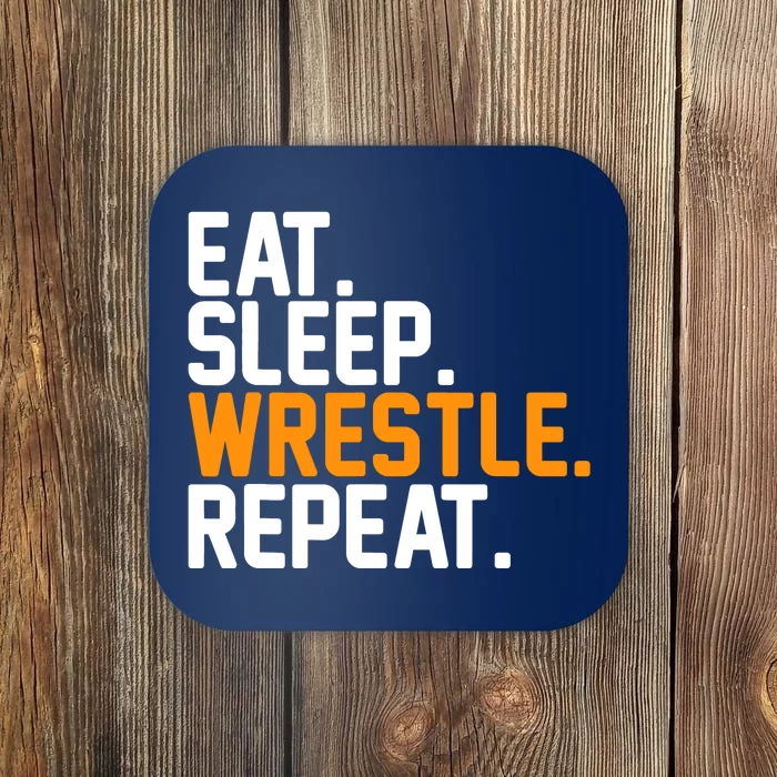 Eat Sleep Wrestle Repeat Wrestling Wrestler Funny Gift Coaster