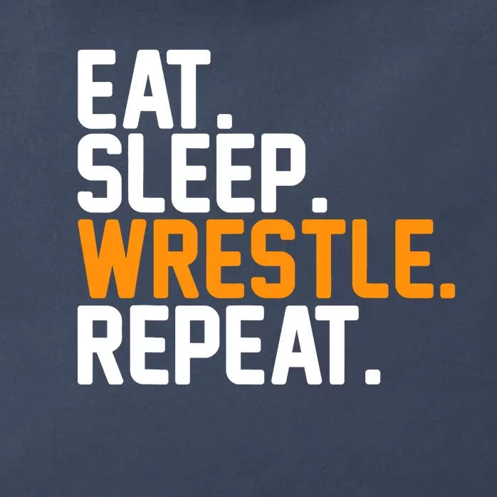 Eat Sleep Wrestle Repeat Wrestling Wrestler Funny Gift Zip Tote Bag