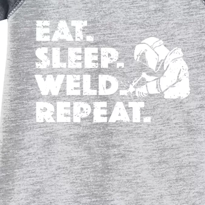 Eat Sleep Weld Repeat Funny Welder Infant Baby Jersey Bodysuit