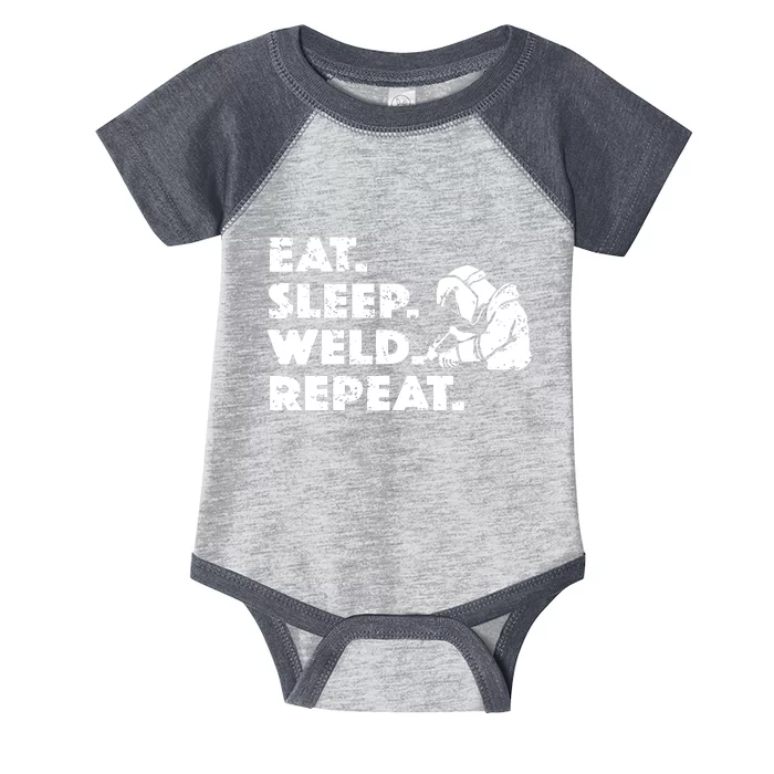 Eat Sleep Weld Repeat Funny Welder Infant Baby Jersey Bodysuit