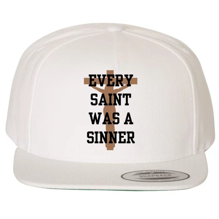 Every Saint Was A Sinner Wool Snapback Cap