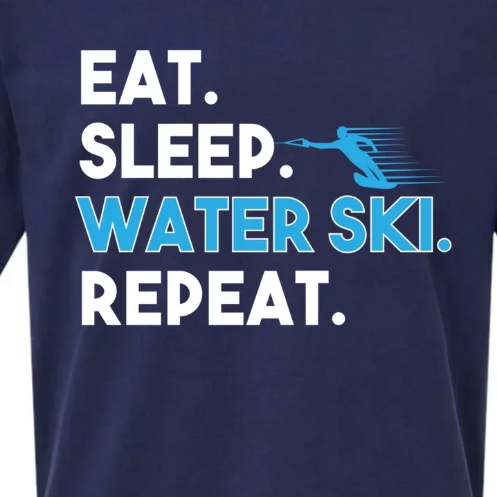 Eat Sleep Water Ski Repeat Funny Water Skier Skiing Lover Meaningful Gift Sueded Cloud Jersey T-Shirt