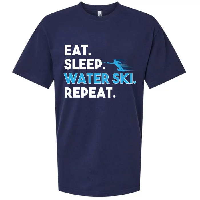 Eat Sleep Water Ski Repeat Funny Water Skier Skiing Lover Meaningful Gift Sueded Cloud Jersey T-Shirt