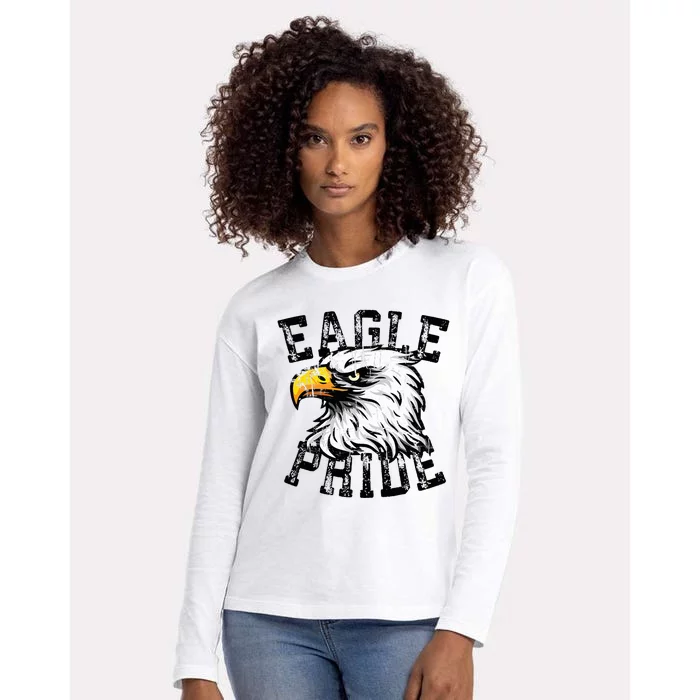 Eagle Spirit Wear Game Day School Mascot Sport Fan Team Womens Cotton Relaxed Long Sleeve T-Shirt