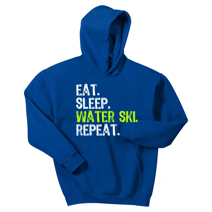 Eat Sleep Water Ski Repeat Skiing Skier Funny Waterski Funny Gift Kids Hoodie