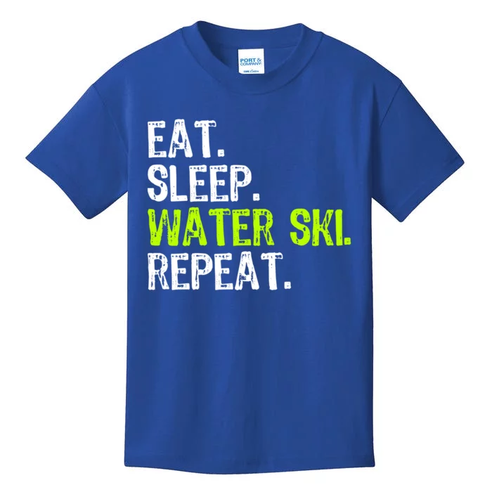 Eat Sleep Water Ski Repeat Skiing Skier Funny Waterski Funny Gift Kids T-Shirt