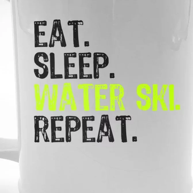 Eat Sleep Water Ski Repeat Skiing Skier Funny Waterski Funny Gift Front & Back Beer Stein