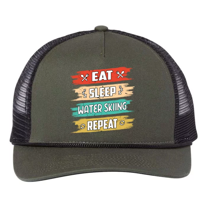 Eat Sleep Water Skiing Repeat Water Skiing Water Skier Gift Retro Rope Trucker Hat Cap