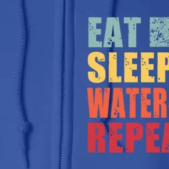 Eat Sleep WaterSki Repeat Gift Full Zip Hoodie